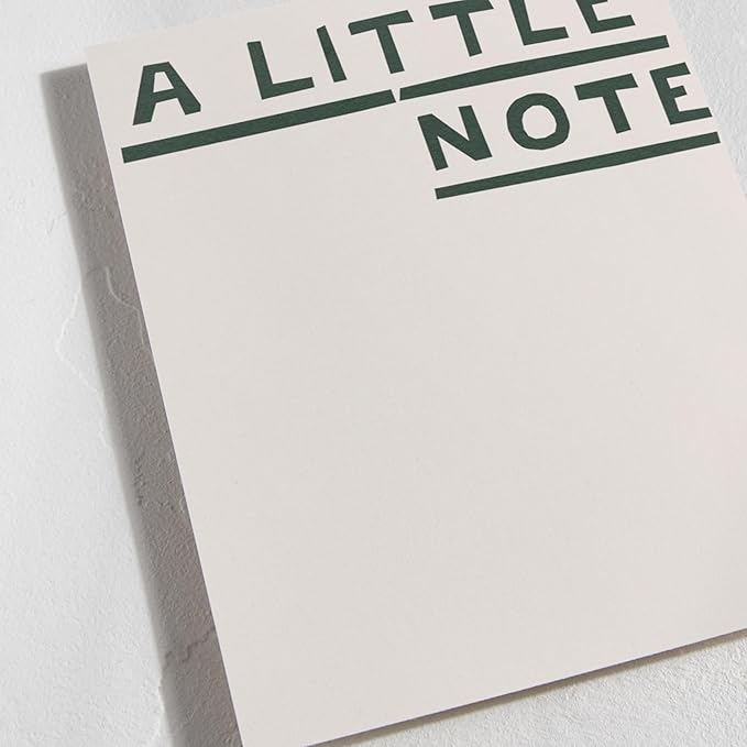 Minted Little Note Stationery Set, Set of 10, Flat Note Cards & Envelopes for Invitiations and Handwritten Thank You Messages, Minimalist Dark Green Stripes Design, Gifts for Women, Luxurious Paper