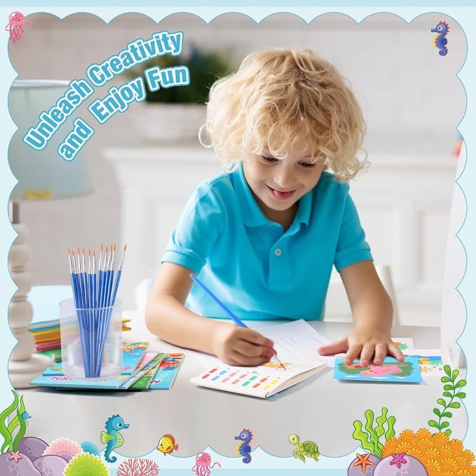 Pasimy 6 Sets Paint with Water Coloring Books for Toddlers 5. 5 x 8. 1 Inch Large Water Coloring Books Mess Free Painting Activity for Goodie Bag Filler Classroom Prizes Birthday Return Gifts Supplies