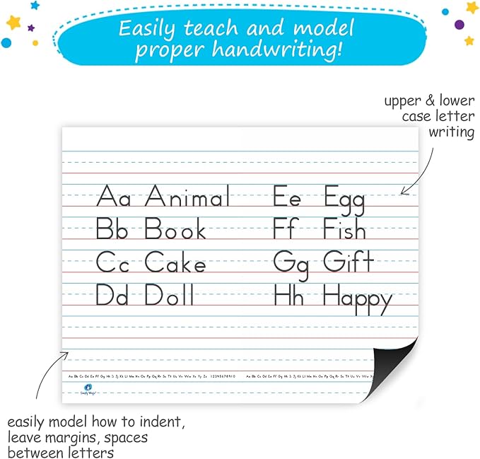Extra Large Magnetic Handwriting Paper - 23'x18', Jumbo Magnetic Notebook Paper for Whiteboard, Giant Magnet Lined Papers for Classroom, Giant Lined Dry Erase Chart - Simply Magic