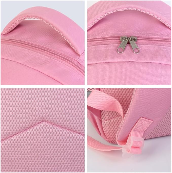 HiMagics Kids School Backpack for Boys & Girls Lightweight Waterproof Bookbag Large Capacity Ergonomic Comfortable Shoulder Straps Ideal for Elementary Middle School and Travel Pink Fox Pattern