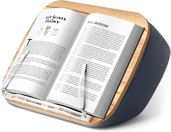 ERGONOV Lap Book Stand for Hands Free Reading Comfortable Reading Pillow Stand Minimize Neck Strain Perfect Idea for Book Lovers in Dorm Room or Anywhere Else with Bookseat(Gray)