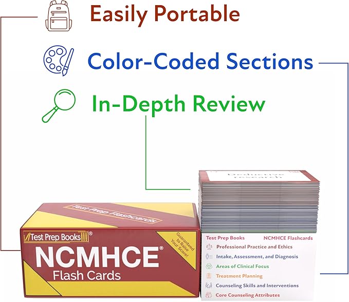 NCMHCE Study Cards: NCMHCE Exam Prep 2026-2027 and Practice Questions for The National Mental Health Counseling Exam [Color Coded]