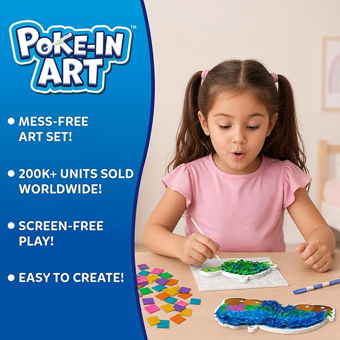 Skillmatics Poke-in Art - Underwater Animals, Mess-Free Arts & DIY Wood Crafts for Kids, Creative Kit, Gifts for Girls & Boys Ages 4, 5, 6, 7, 8, 9