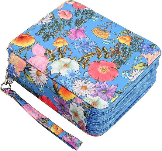 72 Slots Pencil Case Organizer w/Removal Handle Strap | 3-Layer Zipped Pencils Box Large for Colored Pencils Watercolor Pencils for Office and Travel for Artist