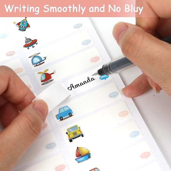 Name Labels for Kids Stuff Daycare, Name Tag Stickers for School Essentials,320 PCS Baby Waterproof Reusable Bottle Label for School Supplies, Self-Adhesive Washable Sticker Tags for Kid Water Bottles