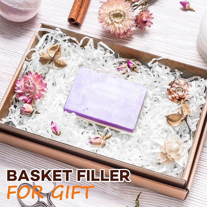 RowinsyDD 3LB White Crinkle Paper Filler, Cut Shredded Paper for Gift Baskets Packaging Wrapping Cushion Stuffing Box Confetti Filler for Easter Christmas Wedding Birthday Bridesmaid