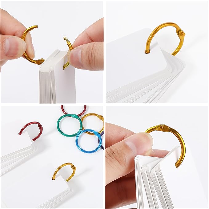 Mr. Pen- Loose Leaf Binder Book Rings, 72 Pack, Assorted Colors, 1 Inch, Metal Binder Rings for Index Cards, Flash Cards, Notebooks, Scrapbook, Keychains, School, Home, Office