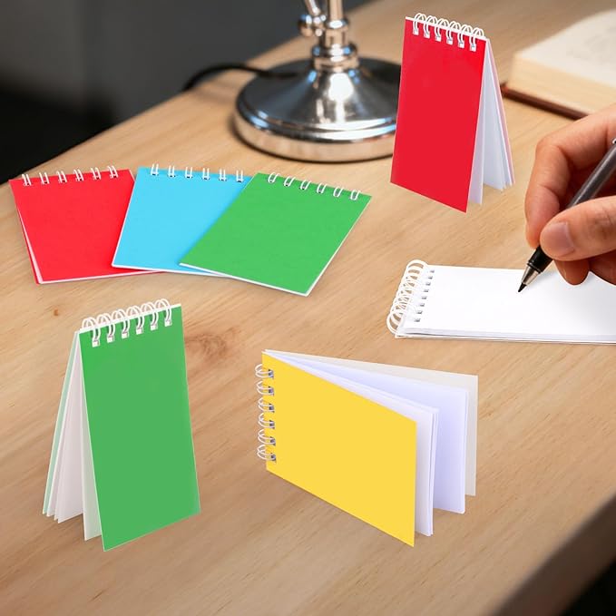 Hooqict 24 Pack Pocket Notebook Small Spiral Notepad Pocket Notepads Mini Journal Notebooks Colorful Memo Pads for Kids, Nurse, Student, Office, Back to School Supplies, 3.9 x 2.4 Inch