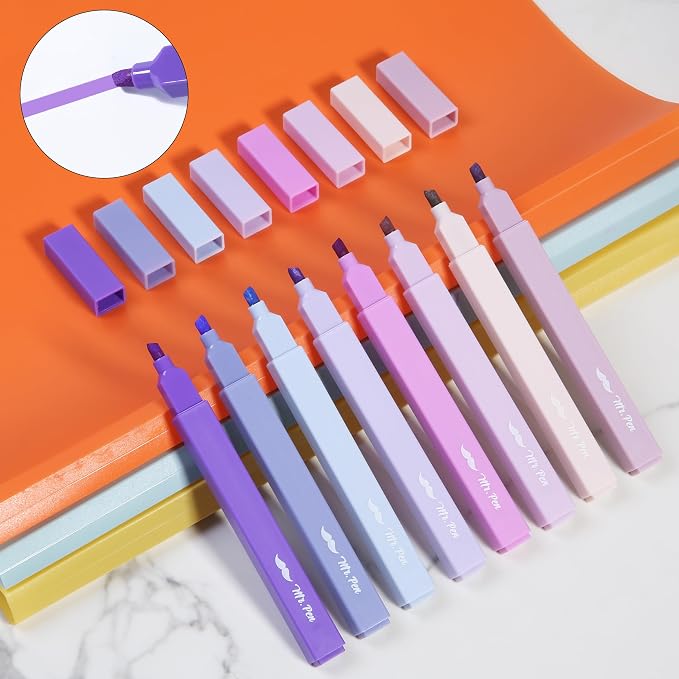 Mr. Pen- Aesthetic Highlighters No Bleed, 10 Pack, Assorted Colors | Chisel Tip, Cute Highlighters Assorted Colors for Journaling, Highlighting, Underlining, Fast Dry, Back to School Supplies