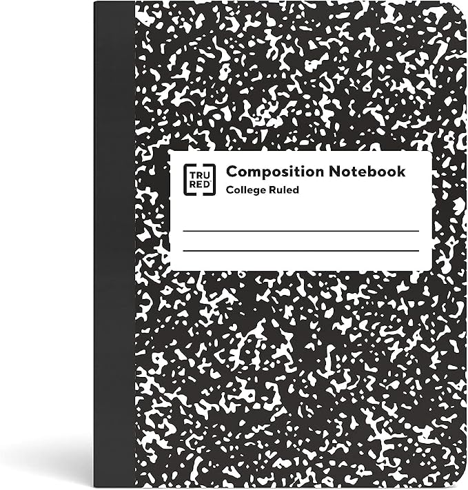 Staples Composition Notebook, 9.75x7.5 Inch, College Ruled, Black