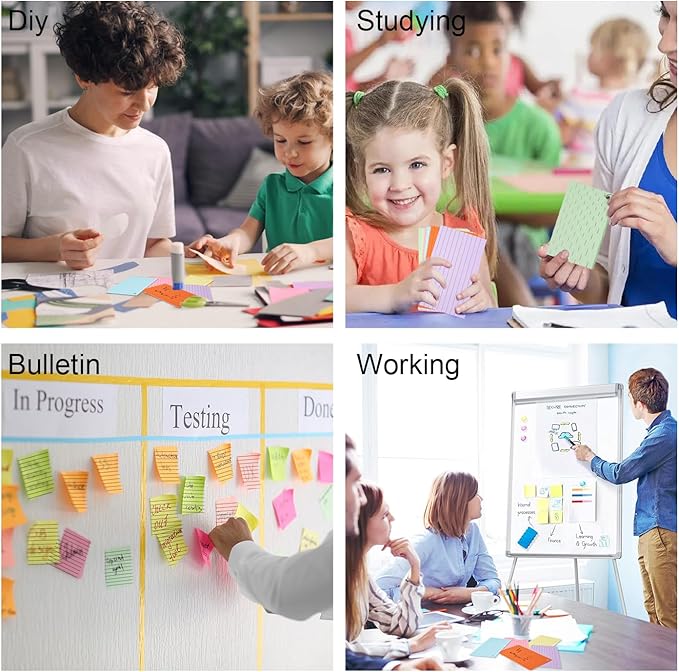 300 Sheets Colored Portable Index Cards 3x5 inches，Ruled Index Cards with Ring Lined Flashcards，flash cards for studying，Office School and Home（Six Colors，Each Color 50 Sheets Per Package）