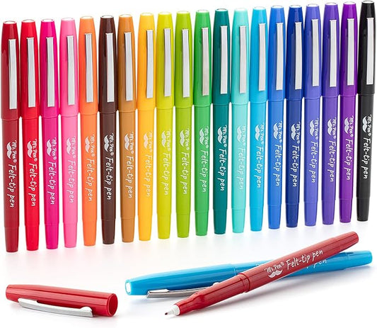 Mr. Pen- Felt Tip Pens, 20 Pack, 0.7 mm, Colorful Felt Tip Pens, Fast Dry, No Smear, Planner Markers for Underlining, Writing, Drawing, Journaling Supplies
