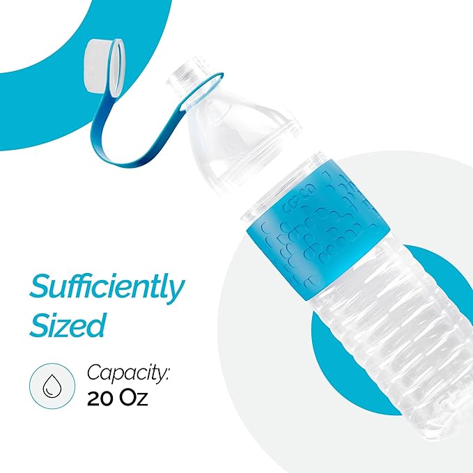 Copco Hydra 20 oz Water Bottle with Carrying Loop – Leak Proof, BPA Free Tritan, Dishwasher Safe, Twist-Open Body, Non-Slip Silicone Grip, Ideal for Gym, Travel & Office Use (Light Blue)