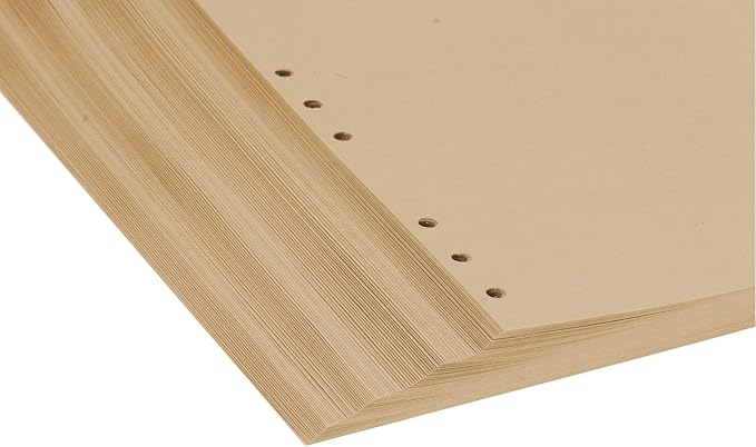 B5 Kraft Refill Paper 9 Hole Punched Filler Paper Refills for B5 Loose Leaf Notebook Travel Journal Personal Diary Planner Binder Scrapbook, 80 Sheet, 160 Page, 6.9 Inches x 9.8 Inches