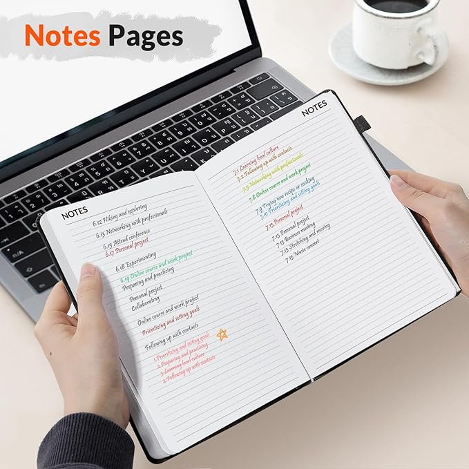 SUNEE 2026-2027 Weekly & Monthly Hardcover Planner 5.5" x 8.3" - 12 Month (July 2026 - June 2027), Small Academic Year Calendar Planner, Pocket, Notes, 100 GSM Paper, Black
