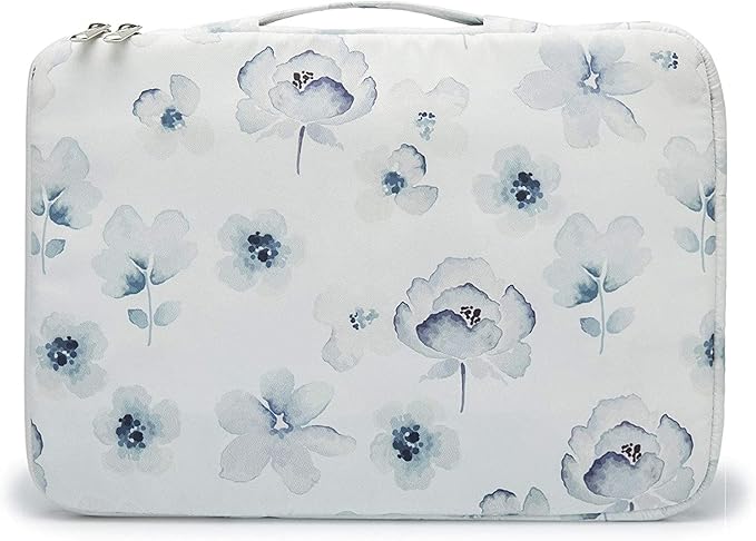 Kinmac 360° Heavy Duty Protective Laptop Sleeve Case Bag Cover with Handle for MacBook Air 13 inch,iPad Pro 13 inch and 13.3 inch HP,Dell,Lenovo,Asus,Acer Laptop (Ink Flower)