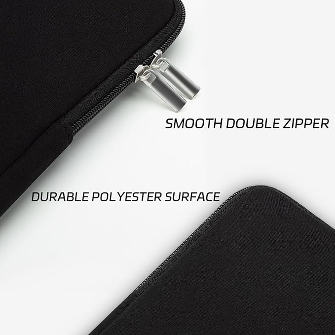 RAINYEAR 17 Inch Laptop Sleeve Case Protective Soft Padded Zipper Cover Carrying Computer Bag Compatible with 17" Notebook Chromebook Ultrabook (Black)