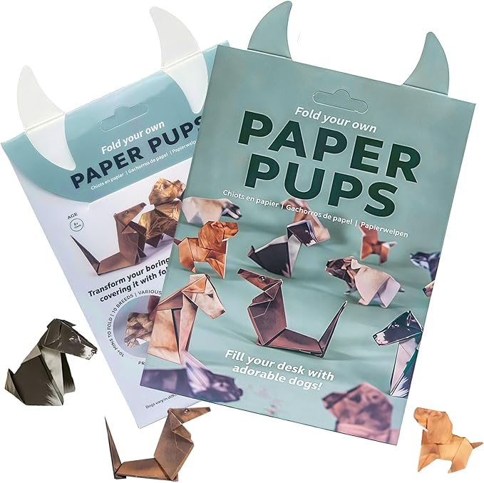 Origami Paper Craft Kit, 2PCS Origami Dogs Paper Crafts for Adults & Kids - DIY Paper Origami Kit Desk Decoration Gift for Dog Lovers