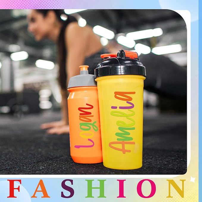 Humyoun UV DTF Cup Wrap Letter Stickers Vinyl Decals,Multicolor,6 Sheets | Personalized Name Stickers for Water Bottles Tumblers, Waterproof UV DTF Alphabet A-Z Stickers for 14-41oz Mugs DIY Craft