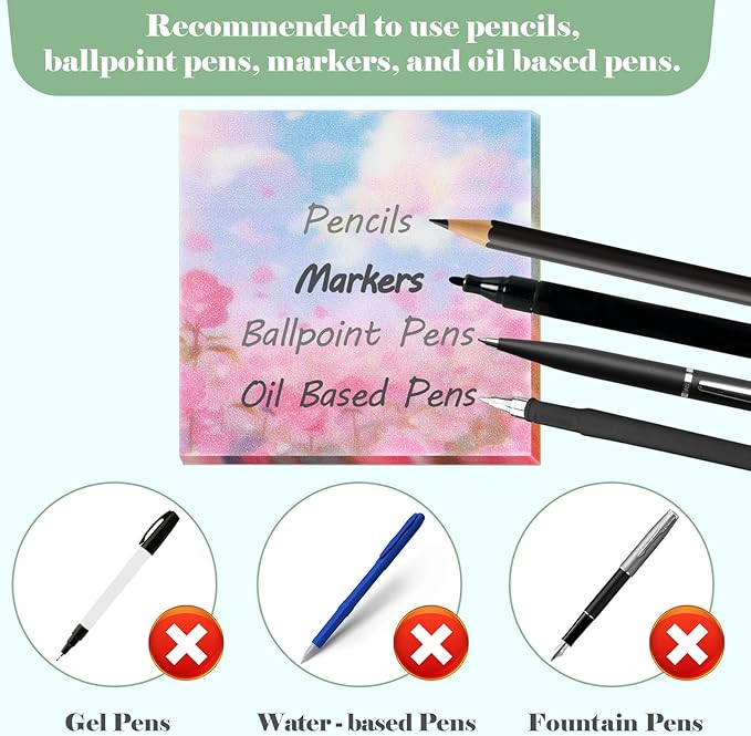 BAYTORY 200 Sheets Transparent Sticky Notes, 6Pcs Double-Ended Colored Marker Pen, 3 x 3 Glitter Clear Sticky Notes, Waterproof Self-Stick Note, Easy to Post for Note Taking (Flower)