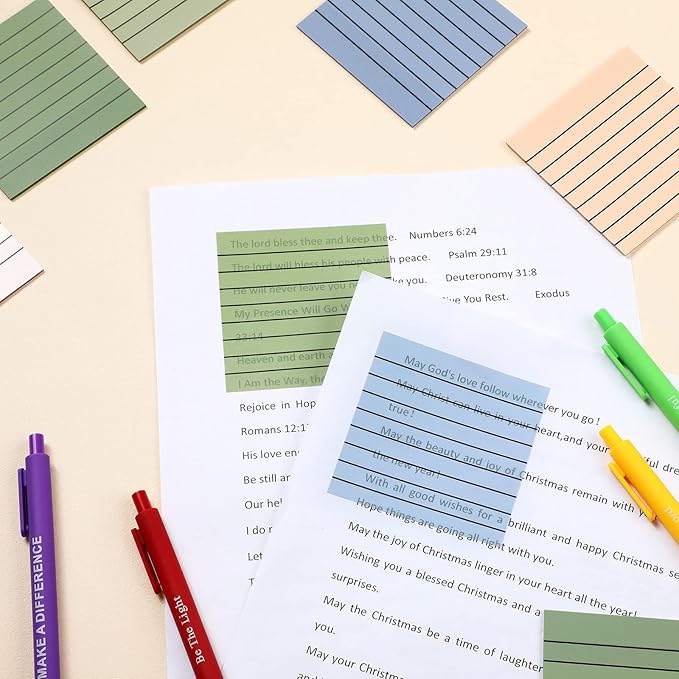 Yinder 24 Pack 720 Sheets Transparent Sticky Notes Translucent Clear Lined Self Sticky Notes for Bible Tabs, Book Tabs, Office School Supplies(3 x 3 Inch,Fresh Color)