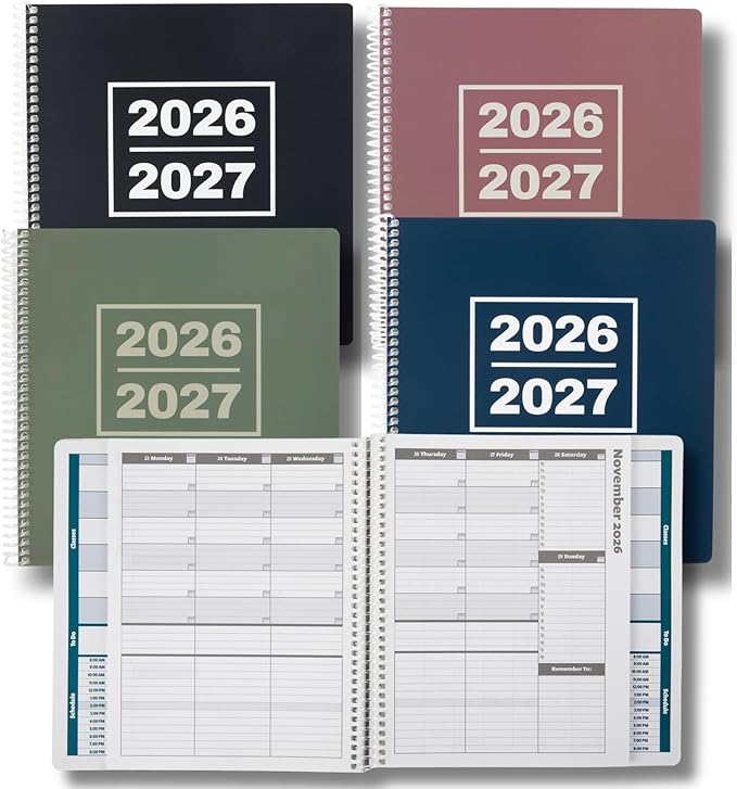 Order Out Of Chaos Academic Planner 2026-2027 Daily Weekly and Monthly Calendar, School Agenda Book, July 2026-June 2026 planner 8.5x8.25 Homework Organizer (Stormy Blue)