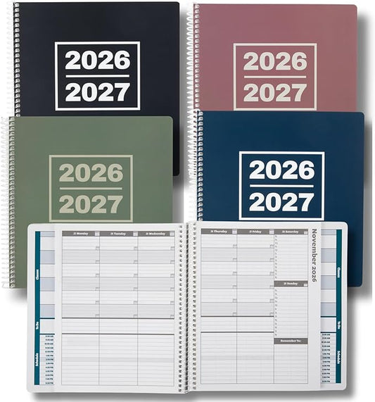Order Out Of Chaos Academic Planner 2026-2027 Daily Weekly and Monthly Calendar, School Agenda Book, July 2026-June 2026 planner 8.5x8.25 Homework Organizer (Stormy Blue)