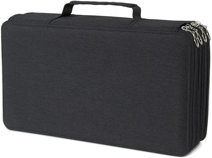 YOUNGCOL Colored Pencil Case Color Pencil Organizer Storage Large Capacity Pencil Case (Black, 300 Capacity)