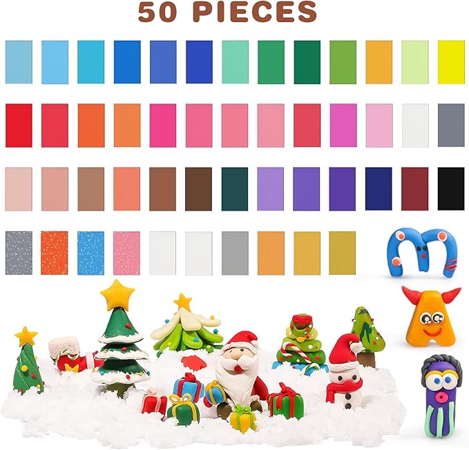 CiaraQ Polymer Clay Kit, Mini Modeling Clay Set for Kids/Beginners/Artist, 48 Colors