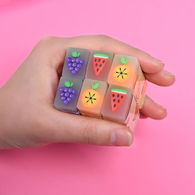 15Pcs Cute Fruit Erasers for Kids, Fun Food Pencil Erasers for School Supplies Prize Gifts Party Favors