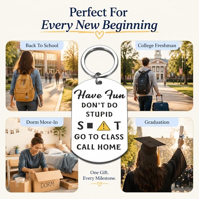 Back to School Supplies for Students, Dorm Room Essentials for Guys Boys, College Dorm Essentials for Girls Teens, First Day of Schools Aesthetic Keychain Going to Middle School Essential for Friend