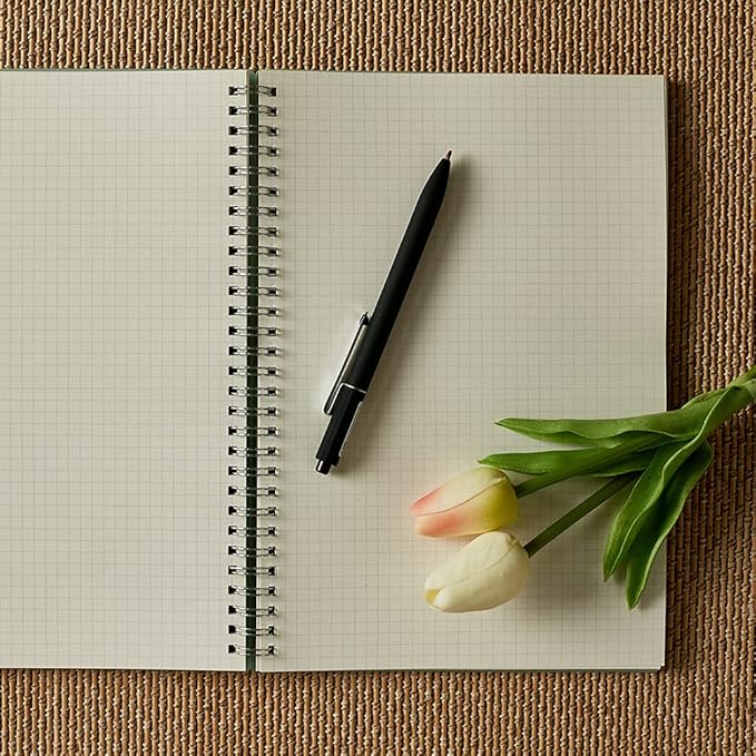 2 Pack B5 Graph Paper Spiral Notebook with 120gsm Thick Paper, Square Grid Quad Ruled Spiral Notebook with Plastic Hardcover and Elastic Band Closure, 80 Sheets Per Pack 7.3x 10 inches