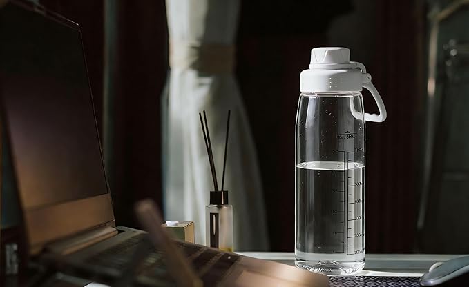 Water Bottle 32oz- BPA-Free Tritan Plastic Clear Water Bottle, Fast Flow Spout Lid, Wide Mouth & Leakproof Design Hiking Water Bottles Suitable for Travel, Outdoors, Gym, Travel, Home, School(Clear)
