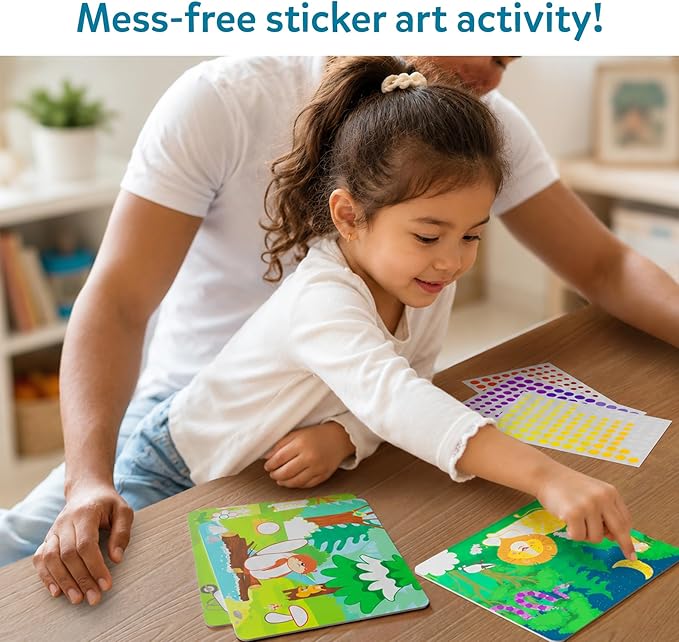 Skillmatics Dot It Sticker Art - Animals, Mess-Free Fun for Kids, 500+ Stickers, Craft Kits, DIY Scrapbooking Activity, Travel Toys, Gifts for Boys & Girls Ages 3, 4, 5, 6, 7