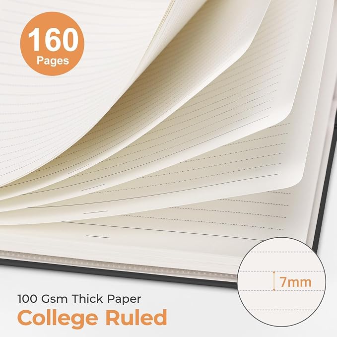 AHGXG Spiral Journal Notebook, 160 Lined Pages, A5 Size (5.7'' x 8.3'')