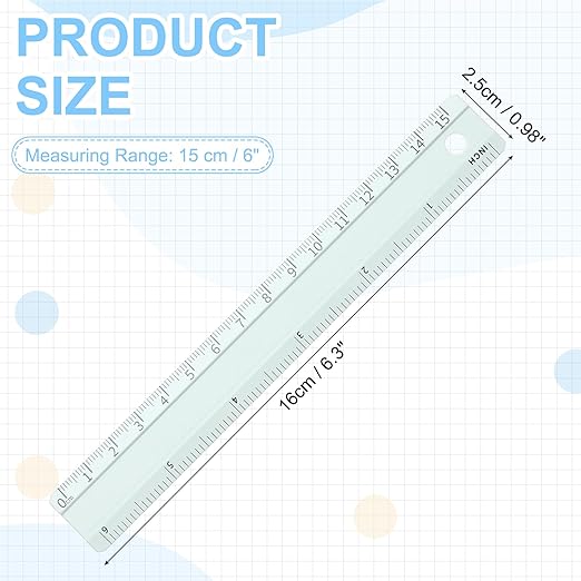 PATIKIL Metal Ruler 6 Inch/15cm, 1 Pcs Aluminum Straight Edge Ruler, Dual Scale Measuring Tool with Inch/Centimeter Scales & Hole for Math Office Drawing Engineering Home, Green