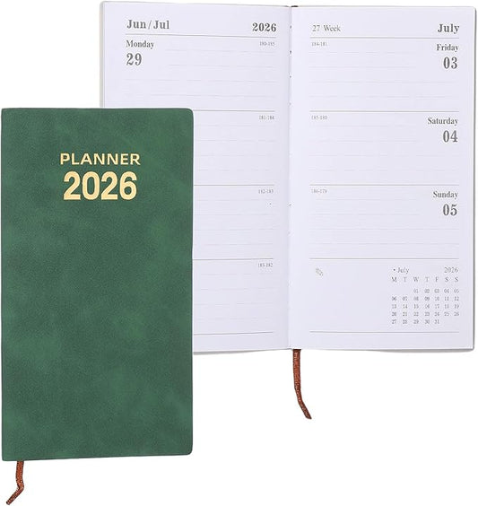 PATIKIL 2026 Planner Notebook, A6 64 Sheets Undated to Do List Daily Weekly Monthly Goals Tracker Pocket Notebook for Office Home Study Work Time Management Fitness Habit, Dark Blue