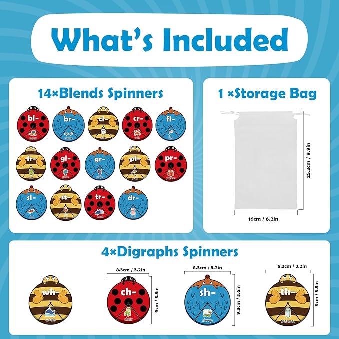 Kasfalci Blends & Digraphs Cards, Phonics Games,Speech Therapy Toys for Toddlers Kids,Learn to Read, Spelling Reading Learning Sight Words Games,Kindergarten Preschool Learning Activities Educational