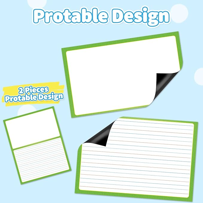 Giant Magnetic Draw & Write Journal Chart for Kids, Dry Erase Writing Paper with Picture Space Primary Composition Handwriting Practice, Pre K Kindergarten First Grade Classroom Must Haves