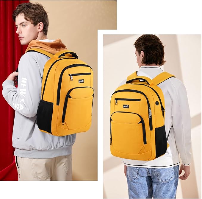 Paude Backpack for School, Laptop, Teens 15.6 Inch College Backpack for University, Business, Work, Travel - Orange