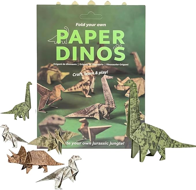 TrustBlai Ultimate Dinosaur Origami Paper Craft Kit – 50 Sheets DIY Creative Set for Adults & Kids, Fun Desk Decoration for Dinosaur Lovers