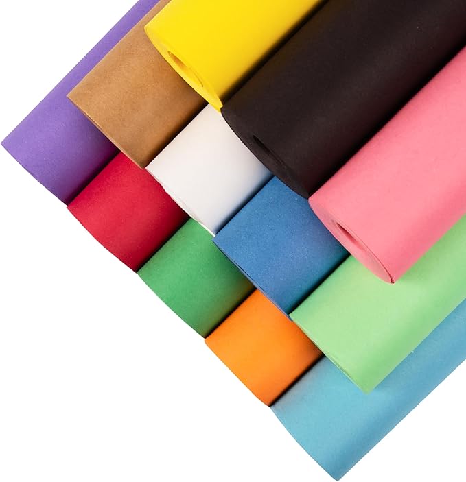 Multi-Color Construction Paper Set 36" x 100 ft – 12 Colors, Made in USA – Bulletin Board Paper for Classrooms, School & Arts Crafts