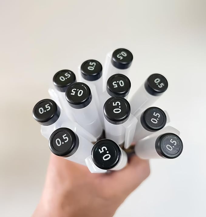 12 Pcs 0.5mm Black Gel Ink Pen Japanese Stationery Extra Fine Chinese Ballpoint Pen for Office School Korean Stationery Supply