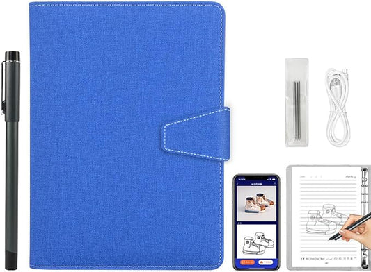 Smart Digital Sketchbook with A5 Erasable Paper Refill + 5 Spare Refills, Intelligent Digital Sketchbook Pro V2, Smart Sync Pen & Notebook, Drawing, Writing, Note-Taking,Blue
