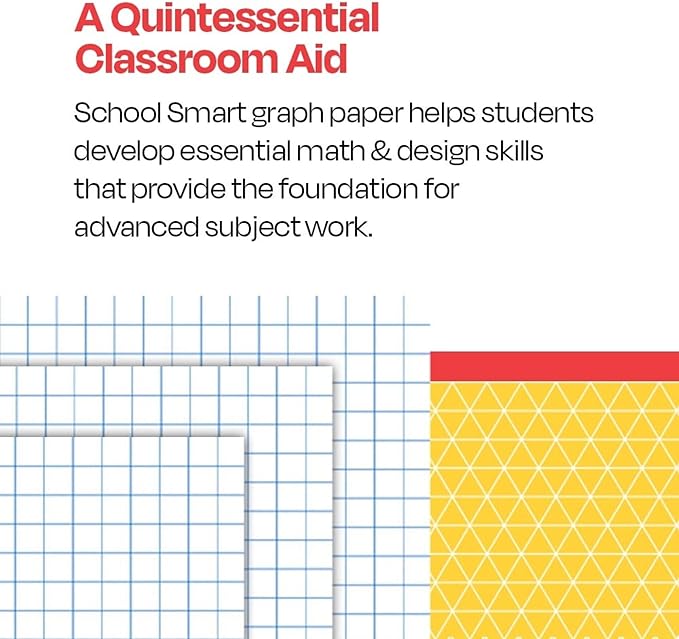 School Smart Graph Paper, 8-1/2 x 11 Inches, 1/10 Inch Ruling, White, 500 Sheets