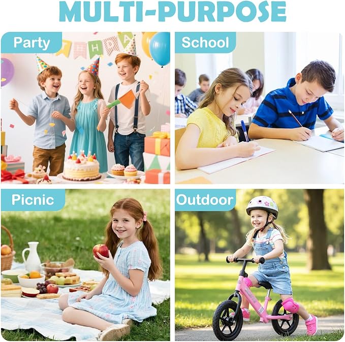 FlowFly Kids Lunch box Insulated Soft Bag Mini Cooler Back to School Thermal Meal Tote Kit for Girls, Boys, Sea Blue