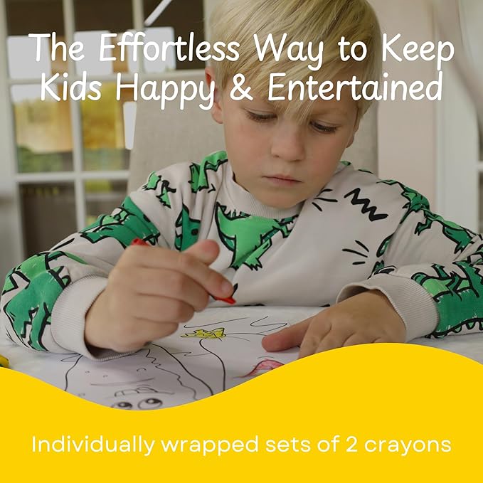 CrayonKing 500 Sets of 2-Packs (1,000 Bulk Crayons) – Non-Toxic, Pre-Wrapped Crayons for Restaurants, Parties, Classrooms, and Events – Kid-Safe, Assorted Colors, Easy to Distribute