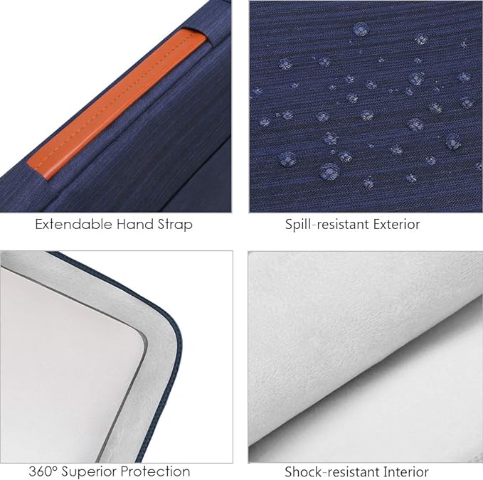 Lacdo 360° Protective Laptop Sleeve Case for 14 inch MacBook Pro M5 Pro/Max A3426 A3427 (2026), M5/M4/M3/M2/M1 A3434 A3112 A3401 A3185 A2918 A2992 | 13.8 inch Surface Laptop 7th Computer Bag, Blue