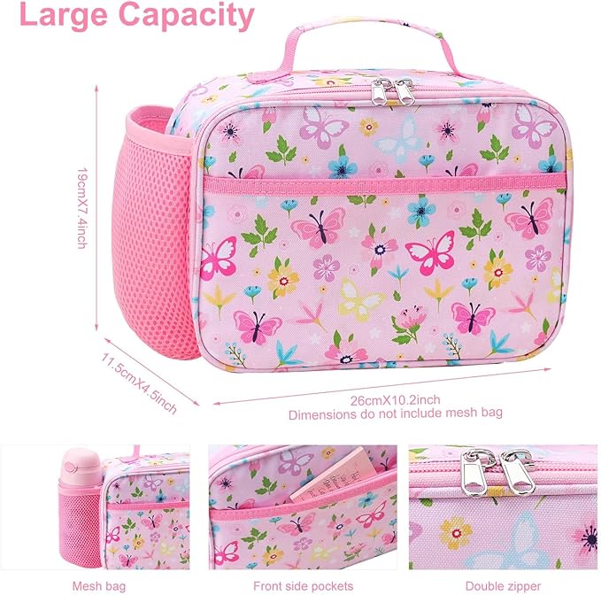 RHCPFOVR Kids Lunch Bag - Insulated Lunch Box for Boys Girls,Washable Lunch Bag and Reusable Toddler Leak-proof Lunchbox for School and Daycare