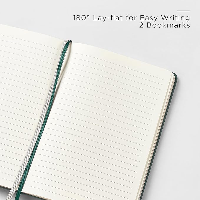 &And Per Se Lined Journal and Pen Set, A5 Leather Journal Stationery Set, 160 Pages 100GSM Thick Paper, Notebook Gift Set (Green)